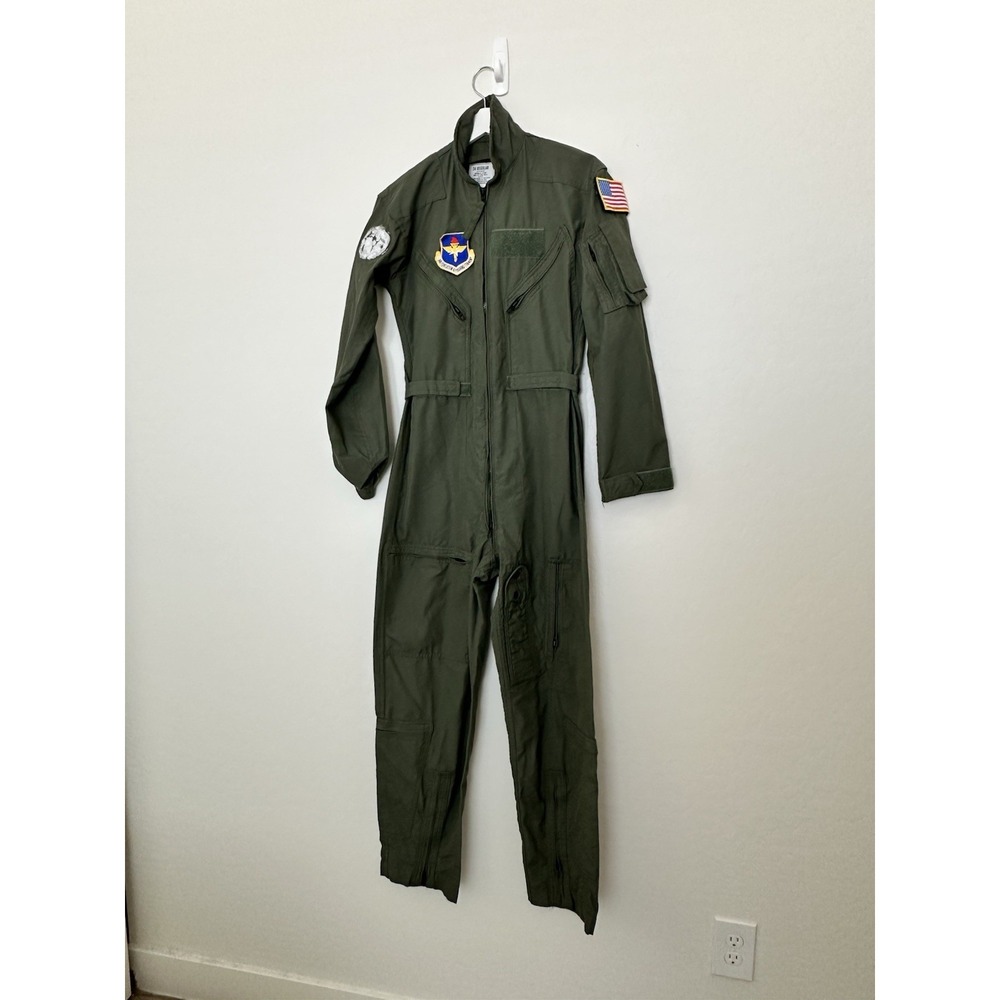 Top Gun Maverick Flight Suit Jumpsuit Costume 34 Regular Khaki Green Patches